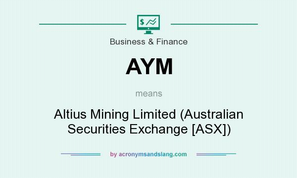 What does AYM mean? It stands for Altius Mining Limited (Australian Securities Exchange [ASX])
