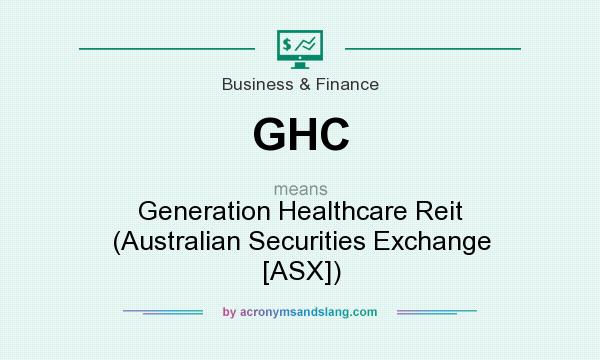What does GHC mean? It stands for Generation Healthcare Reit (Australian Securities Exchange [ASX])