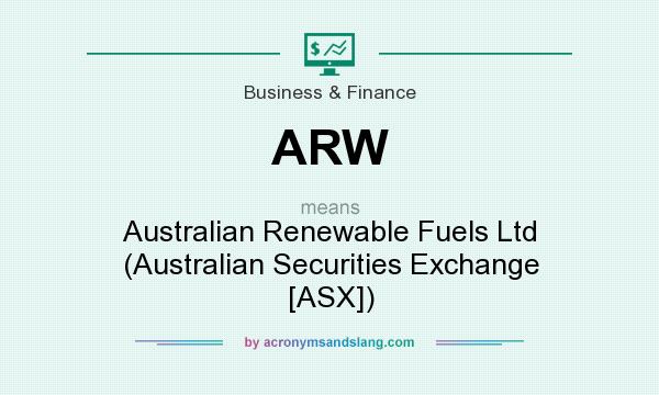 What does ARW mean? It stands for Australian Renewable Fuels Ltd (Australian Securities Exchange [ASX])