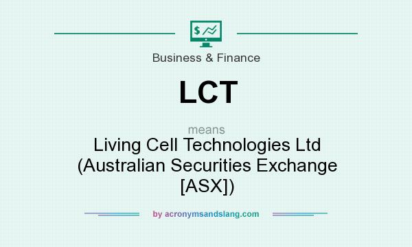What does LCT mean? It stands for Living Cell Technologies Ltd (Australian Securities Exchange [ASX])