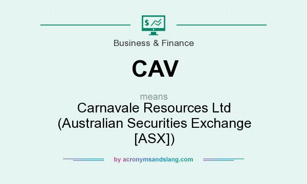 What does CAV mean? It stands for Carnavale Resources Ltd (Australian Securities Exchange [ASX])