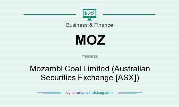 What does MOZ mean? It stands for Mozambi Coal Limited (Australian Securities Exchange [ASX])