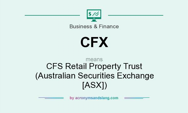 What does CFX mean? It stands for CFS Retail Property Trust (Australian Securities Exchange [ASX])