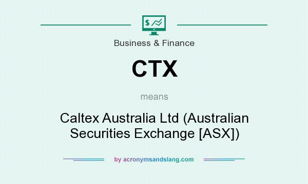 What does CTX mean? It stands for Caltex Australia Ltd (Australian Securities Exchange [ASX])
