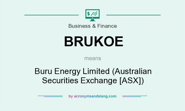 What does BRUKOE mean? It stands for Buru Energy Limited (Australian Securities Exchange [ASX])