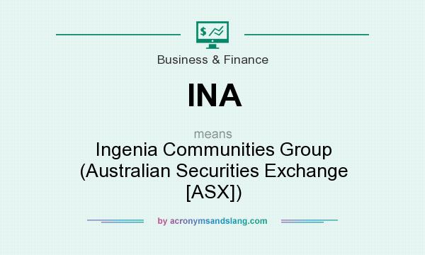 What does INA mean? It stands for Ingenia Communities Group (Australian Securities Exchange [ASX])