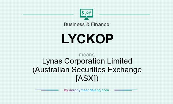What does LYCKOP mean? It stands for Lynas Corporation Limited (Australian Securities Exchange [ASX])