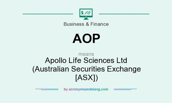 What does AOP mean? It stands for Apollo Life Sciences Ltd (Australian Securities Exchange [ASX])