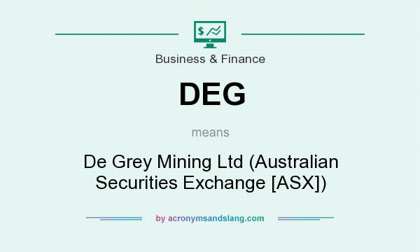What does DEG mean? It stands for De Grey Mining Ltd (Australian Securities Exchange [ASX])