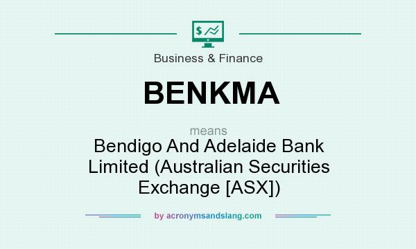 What does BENKMA mean? It stands for Bendigo And Adelaide Bank Limited (Australian Securities Exchange [ASX])