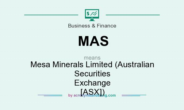 What does MAS mean? It stands for Mesa Minerals Limited (Australian Securities Exchange [ASX])