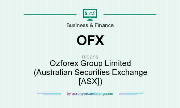 What does OFX mean? It stands for Ozforex Group Limited (Australian Securities Exchange [ASX])