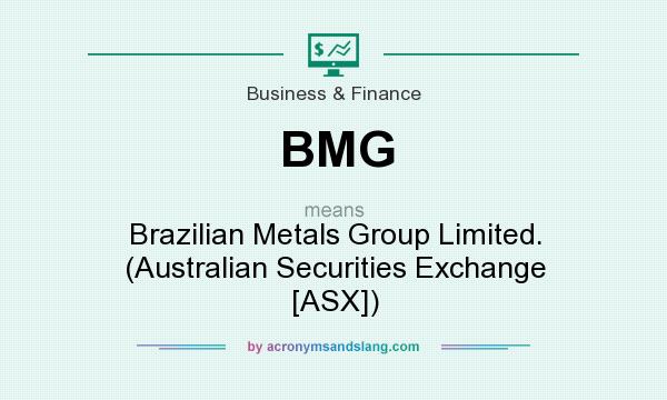 What does BMG mean? It stands for Brazilian Metals Group Limited. (Australian Securities Exchange [ASX])