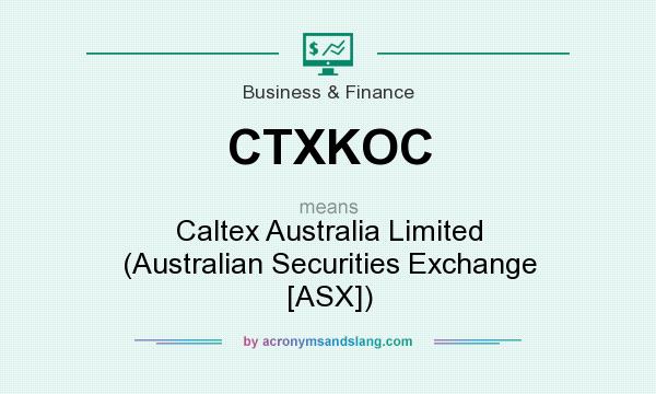What does CTXKOC mean? It stands for Caltex Australia Limited (Australian Securities Exchange [ASX])