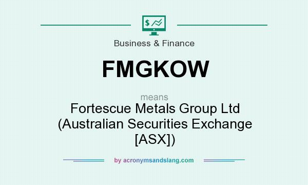 What does FMGKOW mean? It stands for Fortescue Metals Group Ltd (Australian Securities Exchange [ASX])