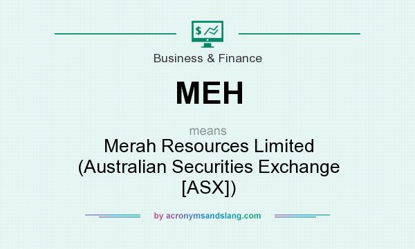 What does MEH mean? It stands for Merah Resources Limited (Australian Securities Exchange [ASX])