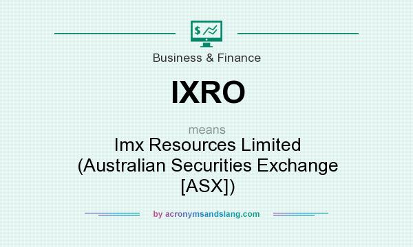 What does IXRO mean? It stands for Imx Resources Limited (Australian Securities Exchange [ASX])