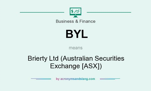 What does BYL mean? It stands for Brierty Ltd (Australian Securities Exchange [ASX])