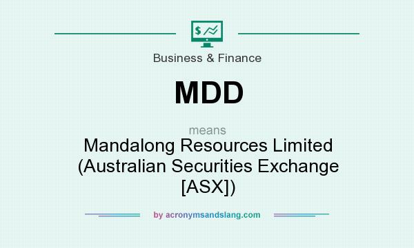 What does MDD mean? It stands for Mandalong Resources Limited (Australian Securities Exchange [ASX])