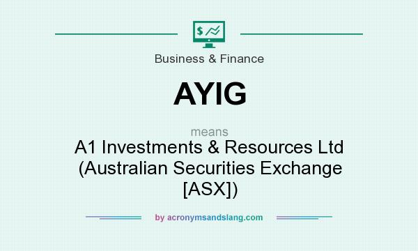 What does AYIG mean? It stands for A1 Investments & Resources Ltd (Australian Securities Exchange [ASX])