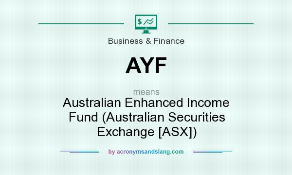 What does AYF mean? It stands for Australian Enhanced Income Fund (Australian Securities Exchange [ASX])