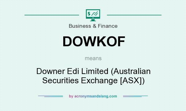 What does DOWKOF mean? It stands for Downer Edi Limited (Australian Securities Exchange [ASX])