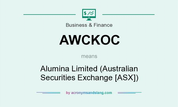 What does AWCKOC mean? It stands for Alumina Limited (Australian Securities Exchange [ASX])