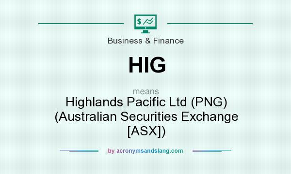 What does HIG mean? It stands for Highlands Pacific Ltd (PNG) (Australian Securities Exchange [ASX])