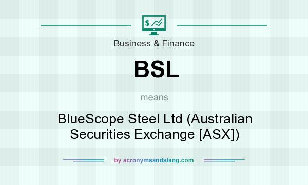 What does BSL mean? It stands for BlueScope Steel Ltd (Australian Securities Exchange [ASX])