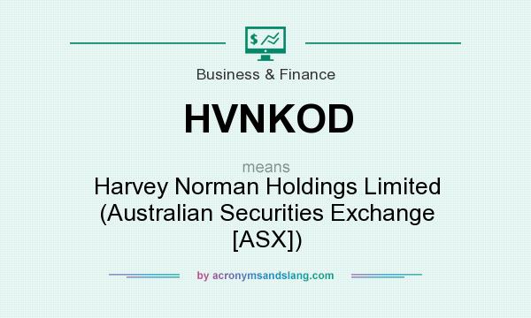 What does HVNKOD mean? It stands for Harvey Norman Holdings Limited (Australian Securities Exchange [ASX])