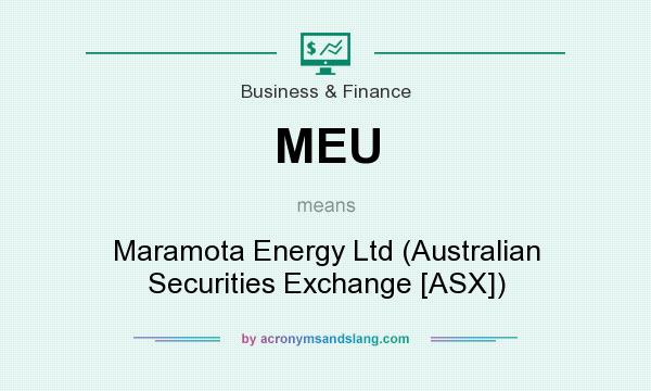 What does MEU mean? It stands for Maramota Energy Ltd (Australian Securities Exchange [ASX])