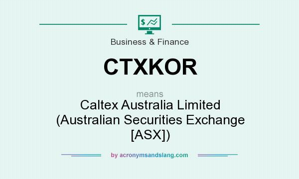 What does CTXKOR mean? It stands for Caltex Australia Limited (Australian Securities Exchange [ASX])