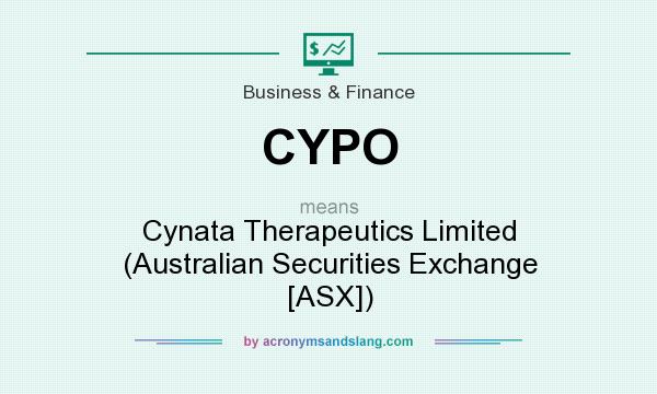 What does CYPO mean? It stands for Cynata Therapeutics Limited (Australian Securities Exchange [ASX])