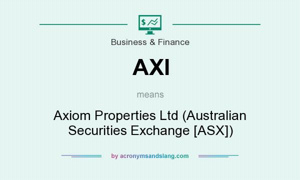 What does AXI mean? It stands for Axiom Properties Ltd (Australian Securities Exchange [ASX])