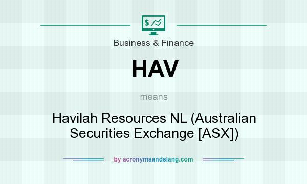 What does HAV mean? It stands for Havilah Resources NL (Australian Securities Exchange [ASX])