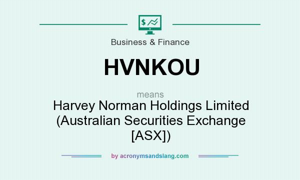 What does HVNKOU mean? It stands for Harvey Norman Holdings Limited (Australian Securities Exchange [ASX])