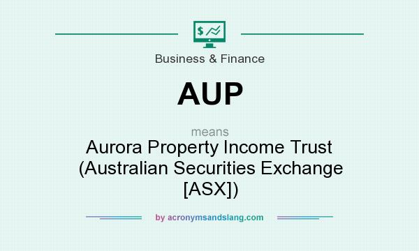 What does AUP mean? It stands for Aurora Property Income Trust (Australian Securities Exchange [ASX])