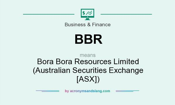 What does BBR mean? It stands for Bora Bora Resources Limited (Australian Securities Exchange [ASX])