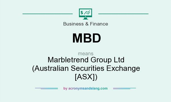 What does MBD mean? It stands for Marbletrend Group Ltd (Australian Securities Exchange [ASX])