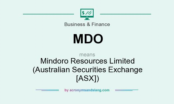 What does MDO mean? It stands for Mindoro Resources Limited (Australian Securities Exchange [ASX])