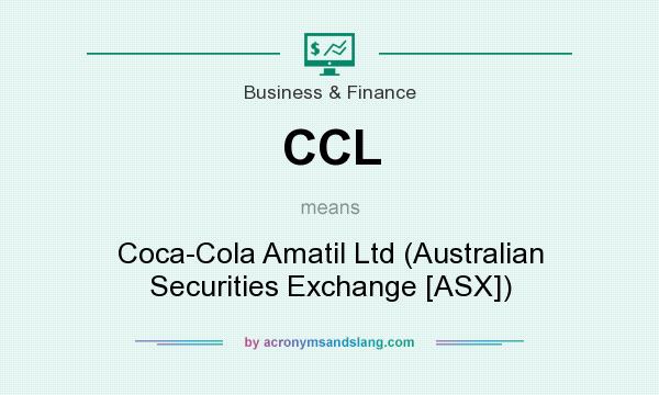 What does CCL mean? It stands for Coca-Cola Amatil Ltd (Australian Securities Exchange [ASX])