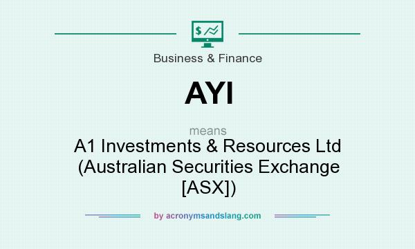 What does AYI mean? It stands for A1 Investments & Resources Ltd (Australian Securities Exchange [ASX])