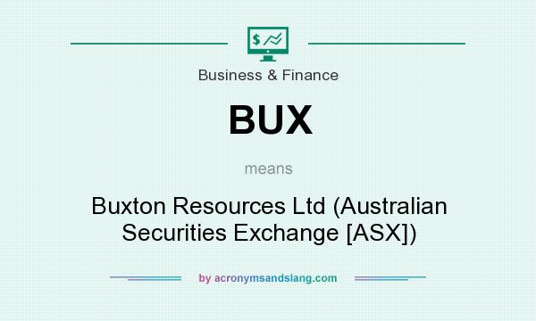 What does BUX mean? It stands for Buxton Resources Ltd (Australian Securities Exchange [ASX])