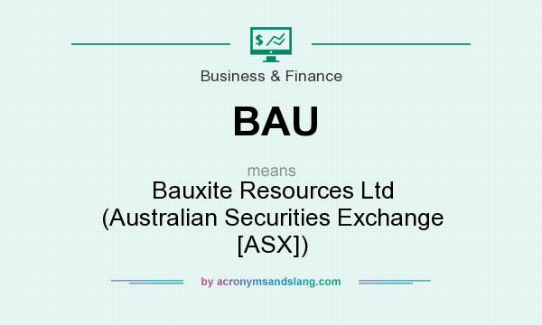 What does BAU mean? It stands for Bauxite Resources Ltd (Australian Securities Exchange [ASX])