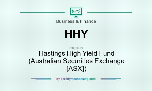 What does HHY mean? It stands for Hastings High Yield Fund (Australian Securities Exchange [ASX])
