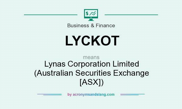What does LYCKOT mean? It stands for Lynas Corporation Limited (Australian Securities Exchange [ASX])
