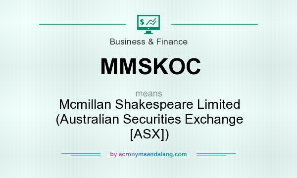 What does MMSKOC mean? It stands for Mcmillan Shakespeare Limited (Australian Securities Exchange [ASX])