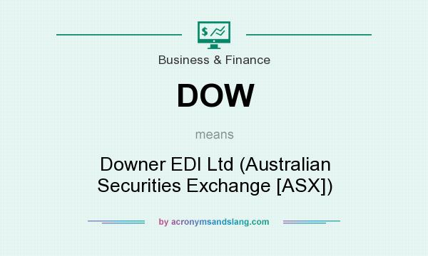 What does DOW mean? It stands for Downer EDI Ltd (Australian Securities Exchange [ASX])