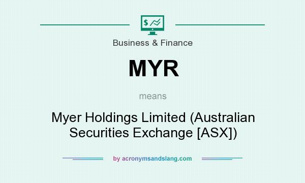 What does MYR mean? It stands for Myer Holdings Limited (Australian Securities Exchange [ASX])