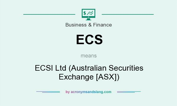 What does ECS mean? It stands for ECSI Ltd (Australian Securities Exchange [ASX])